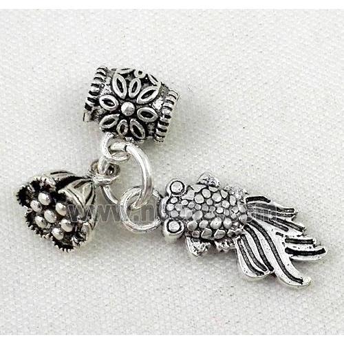 Thailand Sterling Silver bead, antique silve