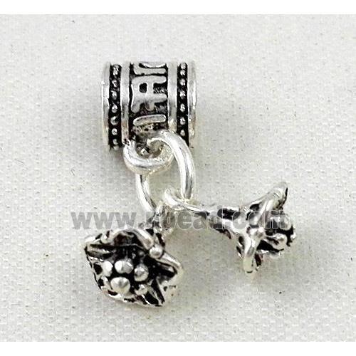 Thailand Sterling Silver bead, antique silve