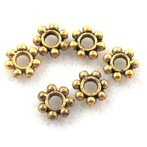 Antique Golden Tibetan Silver Daisy Spacer beads