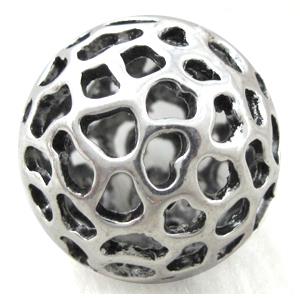 Hollow Tibetan Silver ball beads, lead free and nickel free