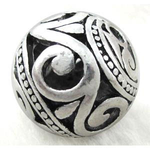 Hollow Tibetan Silver beads ball, lead free and nickel free