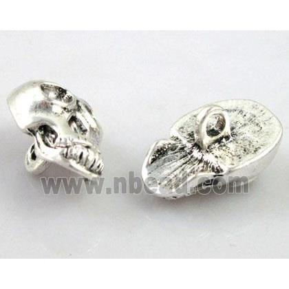 Tibetan Silver Skull Charms, Non-Nickel