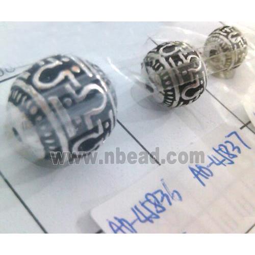 Tibetan Silver Hollow Beads, lead free and nickel free