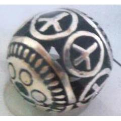 round tibetan silver beads, hollow, lead free and nickel free