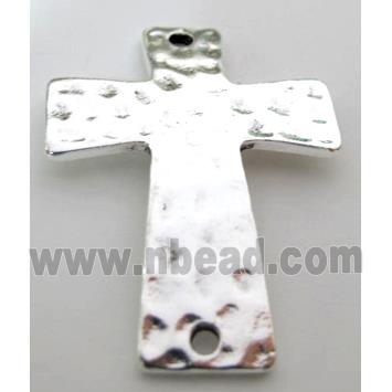 tibetan silver zinc hammered cross connector