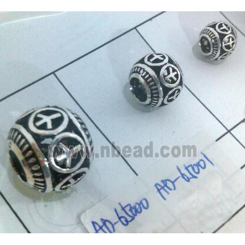 Tibetan Silver Beads, hollow, lead free and nickel free