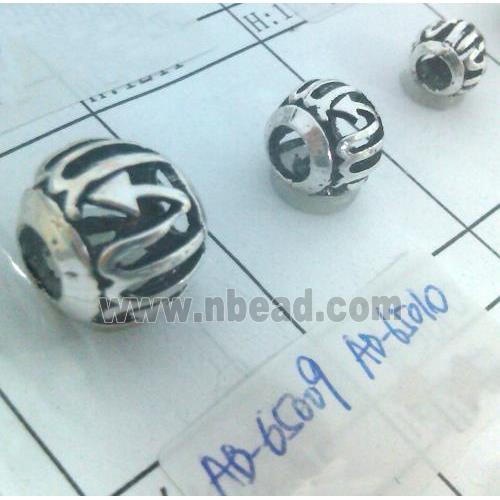 Tibetan Silver Beads, hollow, lead free and nickel free