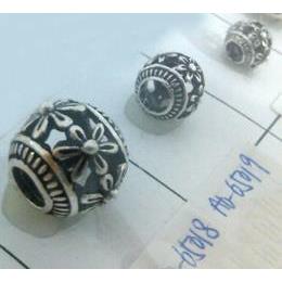 Tibetan Silver Beads, hollow, lead free and nickel free