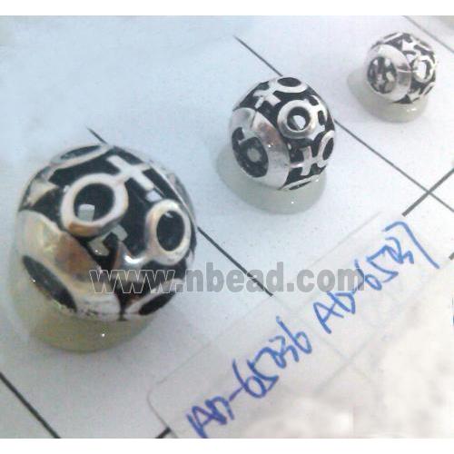 Tibetan Silver Beads, hollow, lead free and nickel free