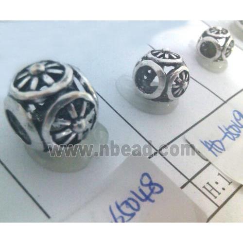 round tibetan silver hollow beads, lead free and nickel free