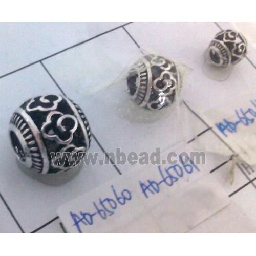 round tibetan silver hollow beads, lead free and nickel free