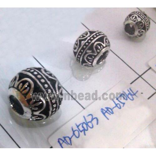 round tibetan silver hollow beads, lead free and nickel free