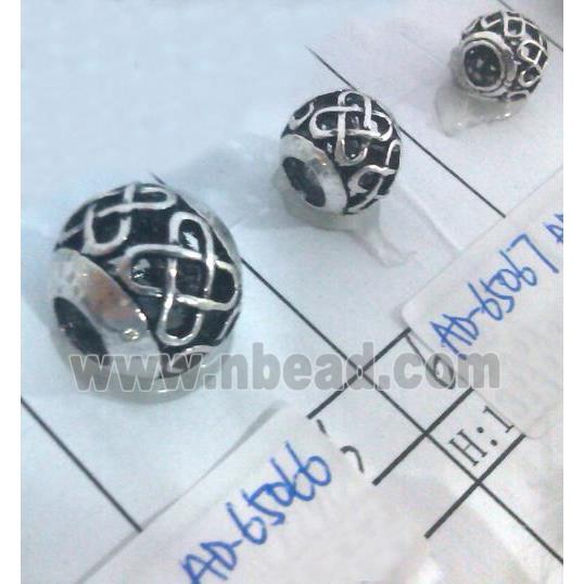 round tibetan silver hollow beads, lead free and nickel free