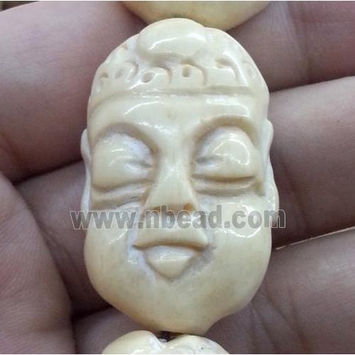 antique cattle bone beads, buddha