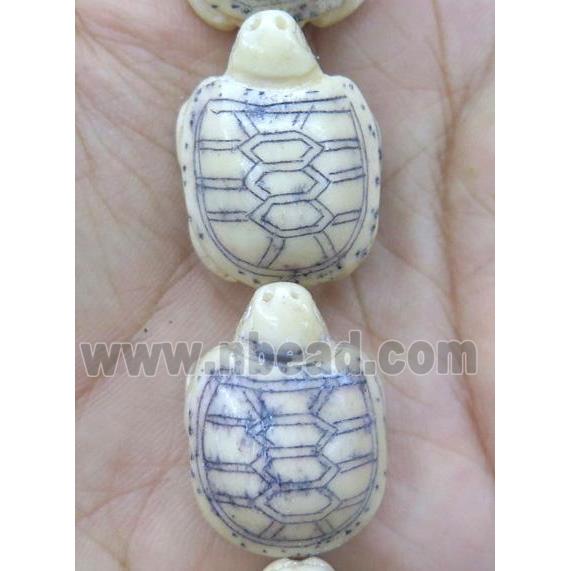 yellow antique cattle bone beads, tortoise