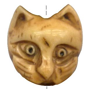 Antique cattle Bone cat Bead