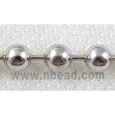 round Ball Chain, iron, platinum plated