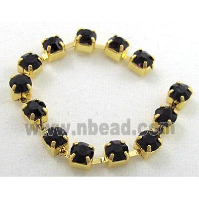 black rhinestone chain, gold