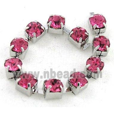 hotpink rhinestone chain, platinum plated