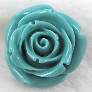 Compositive coral rose, Pendant, aqua