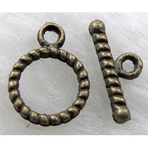 Tibetan Silver toggle clasps, Antique Bronze