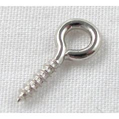 Screw Eyes Bails, platinum plated, iron