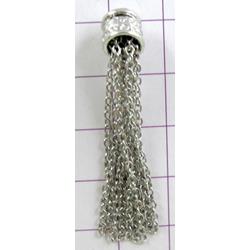 Platinum plated copper chain tassel pendant