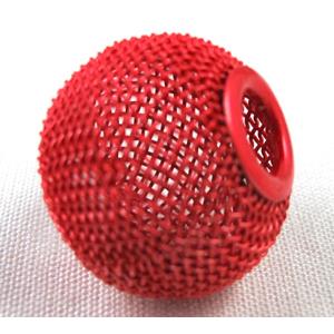 mesh bead, iron, red