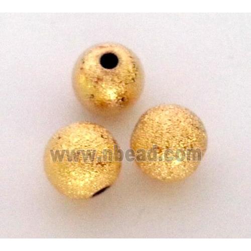 colorfast copper bead, matte round, gold plated