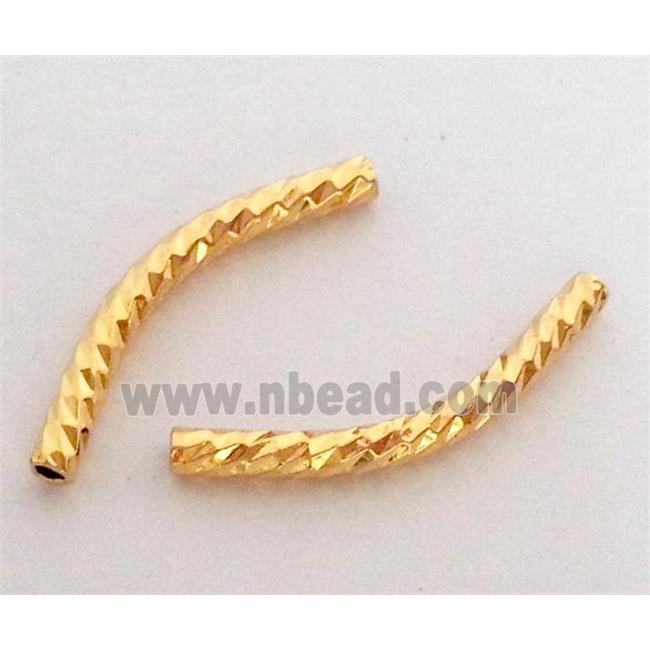 colorfast copper tube bead, gold plated