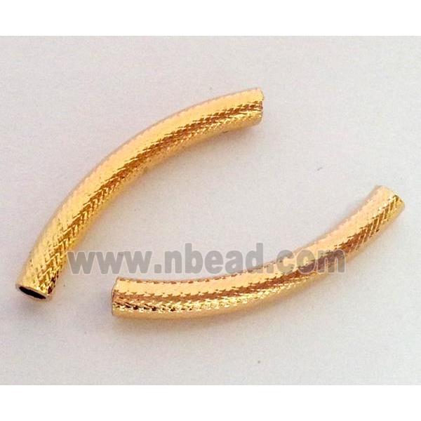 colorfast copper tube bead, gold plated