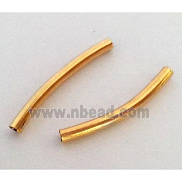 colorfast copper tube bead, gold plated