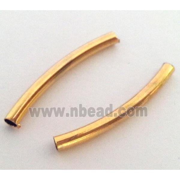 colorfast copper tube bead, gold plated