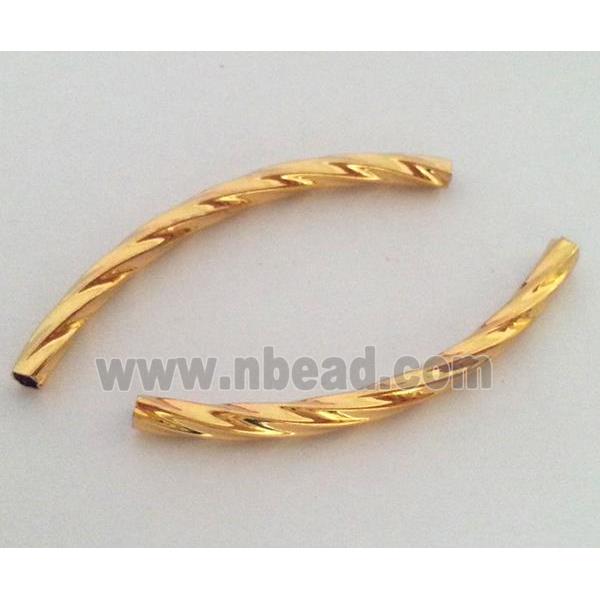 colorfast copper tube bead, gold plated