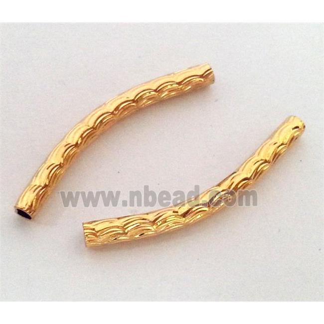 colorfast copper tube bead, gold plated