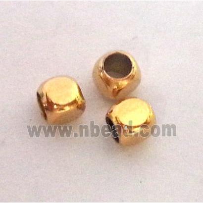 colorfast copper tube bead, gold plated