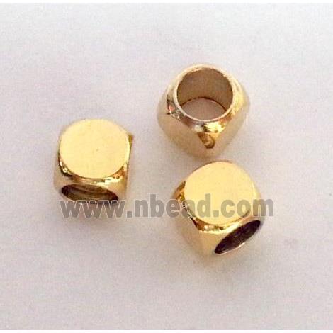 colorfast copper tube bead, gold plated