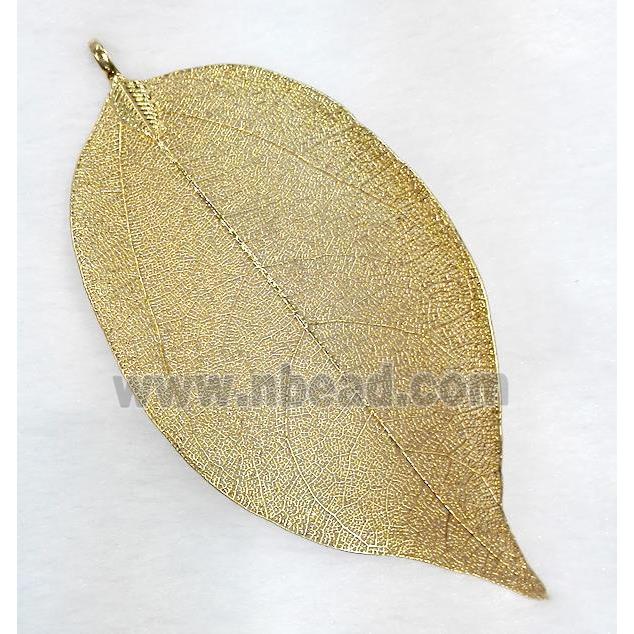 Unfading copper leaf pendant, gold plated