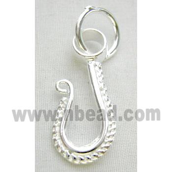 Silver Plated Copper J Clasp