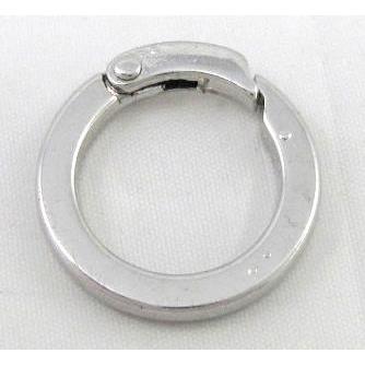 alloy Carabiner Clasp, platinum plated