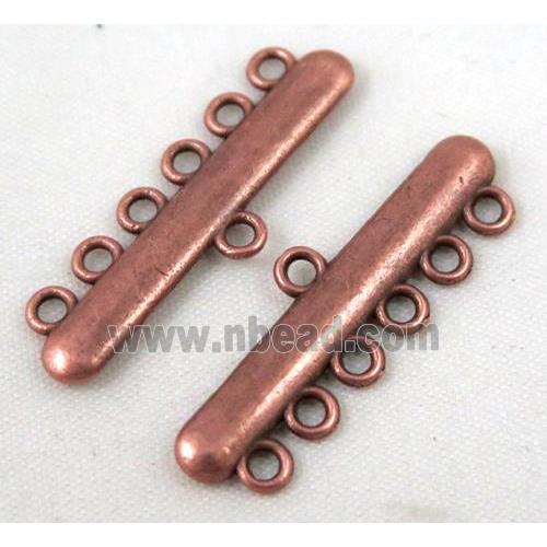 bracelet bar, alloy connector, antique red copper