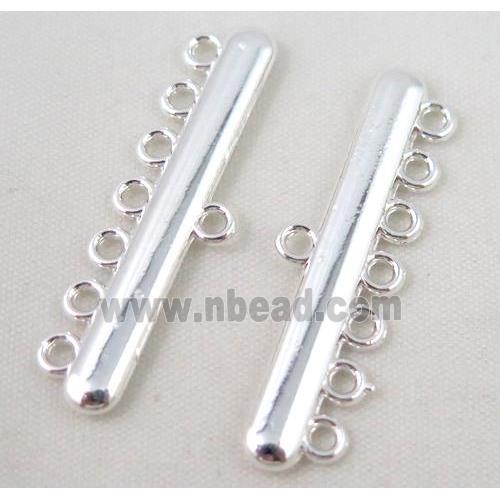 bracelet bar, alloy connector, silver plated