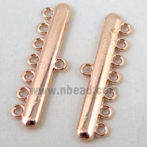 bracelet bar, alloy connector, red copper plated