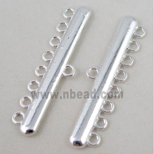 bracelet bar, alloy connector, silver plated