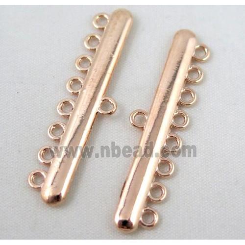 bracelet bar, alloy connector, red copper plated