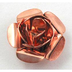 Rose bead, copper, Red copper Plated