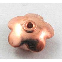 Rose bead, copper, Red copper Plated