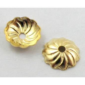 bead-Caps, copper, Golden Plated