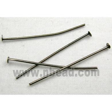 flat-HeadPins, iron, Black, T-shaped