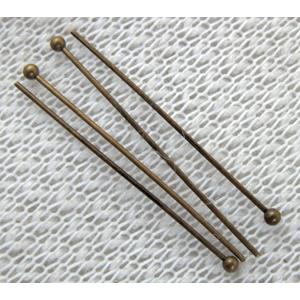 round-HeadPins, copper, antique bronze